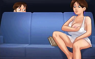 Summertime saga: horny MILF got caught masturbating on the sofa ep 152